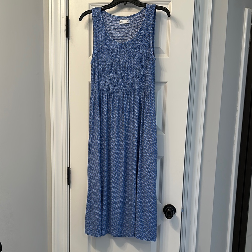 Croft & Barrow Blue Pleated Scoop Neck Sundress